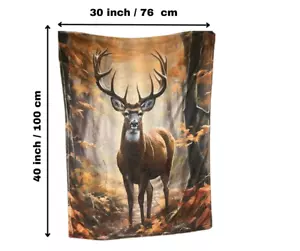 Print Throw Blanket - deer in forest - Picture 1 of 1