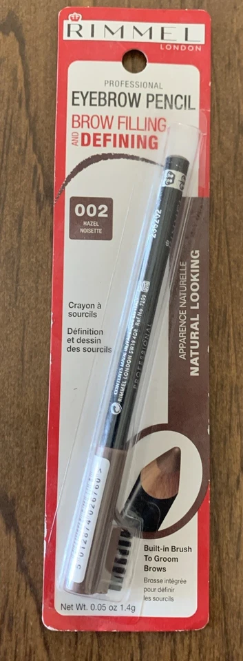 NUEVO Lápiz de cejas profesional Rimmel London con forma de pincel y definir 002 Hazel Foto 1 de 1