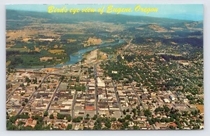 Postcard Bird's Eye View of Eugene Oregon Aerial View University of Oregon - Picture 1 of 2