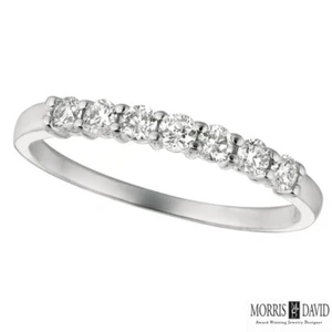 Ring Band 0,34 Karat natürlicher Diamant 7 Steine G SI 14K Weißgold - Bild 1 von 1