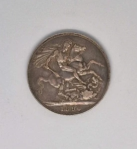 1896 Queen Victoria Silver Full Crown - Picture 1 of 2