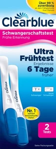 Clearblue Ultra Frühtest 2er Schwangerschaftstest Schnell und Einfach - Bild 1 von 4