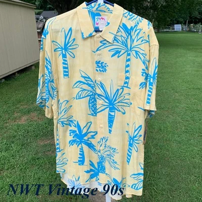 Camisa Vintage Jams World XL "Jamaica" Estampado de Palma Rayón 1997 Hecha en EE. UU. NUEVA CON ETIQUETAS Foto 1 de 4