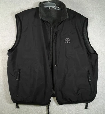 Noth End Bayer Logo Reversible Vest Mens XXL Black Fleece Soft Shell Full Zip - Image 1 of 4