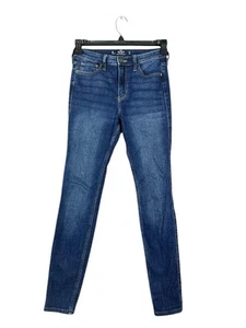 Hollister Damenjeans hoher Bund Super Skinny Medium verblassen Stretch blau Größe 3 R - Bild 1 von 6