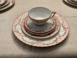 De Colección Royal Tettau Elegance Rosa con Borde Dorado 5 Piezas Ajuste de Lugar Nuevo de Lote Antiguo - Imagen 1 de 15