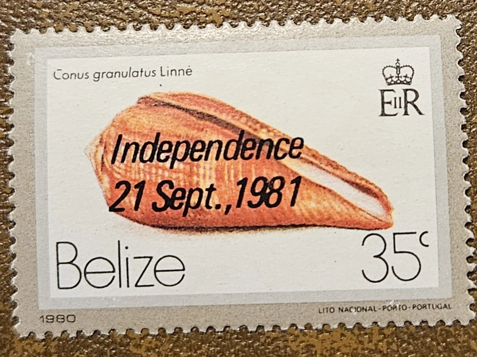 Sobreimpresión Shell Independence de Belice 1981 (Scott 581; SG 638) MNH Foto 1 de 1