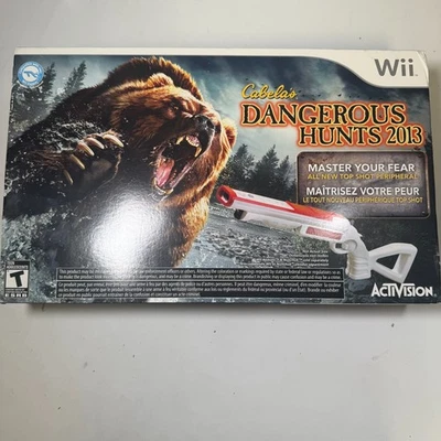 NINTENDO WII CABELA'S DANGEROUS HUNTS 2013 BUNLE W/ PERIPHERAL TOP SHOT GUN NEW - Image 1 of 4