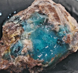 12.4g Rare Needles Blue Agate Slab Old Stock Chalcedony Natural Stone Cab Raw AZ - Picture 1 of 12