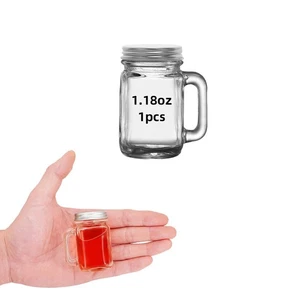 6 Pcs Mini Mason Jar with Handles,1.7oz/50ml,Premium Shot Glasses with Leakpr... - Bild 1 von 6