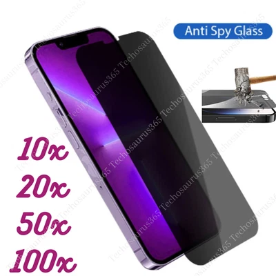 Lote Protector Pantalla Vidrio Templado Privacidad Para iPhone 16 15 14 13 12 11 Pro Max Foto 1 de 4