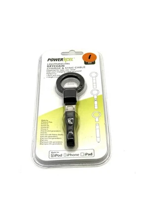 Powerxcel keychain charger/sync cable for EARLIER iPod, iPhone, iPad New - Image 1 of 2
