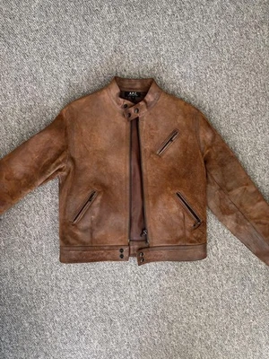 A.P.C. Brown Leather Jacket, Men's Size M, From Japan Popular Auth - Image 1 of 4