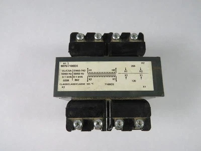Square D 9070T100D3 Transformer 0.1kVA Pri 208V Sec 120V 1Ph USED - Image 1 of 3
