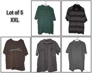 Men's Lot of 5 Size Short Sleeve Casual T-Shirt & Polo XXL - Picture 1 of 14