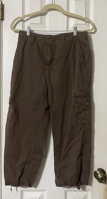 Pantalones cargo Caribbean Joe para mujer 6 marrón recortado Foto 1 de 4