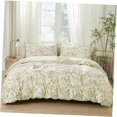  Full Size Yellow Leaves Pattern Duvet Cover Set 3pcs 100% Full (80"x90") Aegle - Image 1 of 4