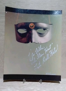 THE GREEN HORNET VAN WILLIAMS MÁSCARA ORIGINAL IMAGEN AUTOGRAFIADA PLATEADA NUMERADA - Imagen 1 de 6
