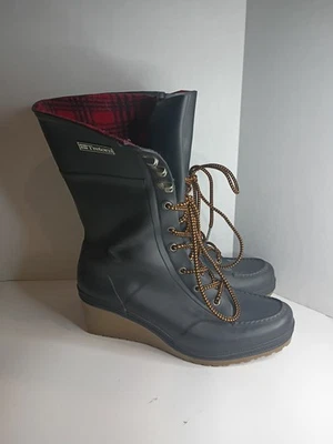 Botas Tretorn Plask con cordones media pantorrilla plataforma tacón aislado impermeables 39/8,5 Foto 1 de 4