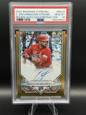 2024 Bowman Sterling #RACE Christian Encarnacion Strand Rookie Auto Gold PSA 10 - Image 1 of 2