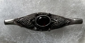 "Pin de barra de granate rojo eduardiano vintage de plata esterlina broche de 4,0 gramos 1 3/4""" - Imagen 1 de 7