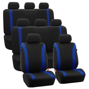 FH Group Universal Fit 8 Seater Cloth Car Seat Covers for SUV Van Truck - 3 Row - Foto 1 di 7
