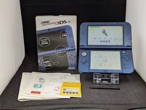 B429 Nintendo nueva consola 3DS LL XL azul metálico Japón con caja bolígrafo manual fx - Imagen 1 de 13