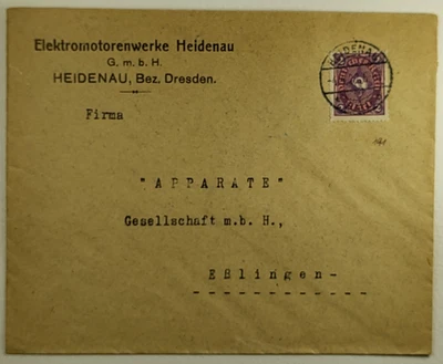 1922 Germany Internal Postal History Cover Heidenau to Ebingen - Image 1 of 2