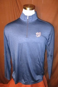 Washington Nationals  1/4-Zip Shirt, Tommy Bahama, Blue, Polyester, Size L, EUC - Picture 1 of 5