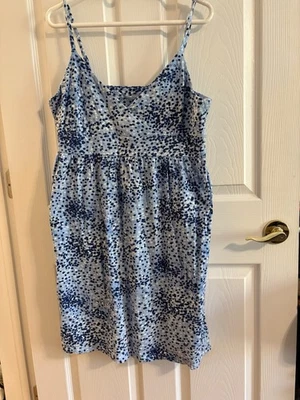 Старый темно-синий женщин без рукавов бак платье горошек хлопок XL синий - Изображение 1 из 4