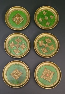 Florentine Style Plastic Coaster Coasters Set Of 6 - Picture 1 of 3