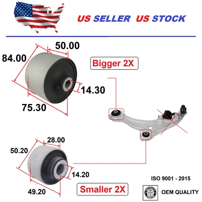 4x Front Control Arm Bushing For NISSAN Pathfinder 2013-2019 OE Quality - Image 1 of 3