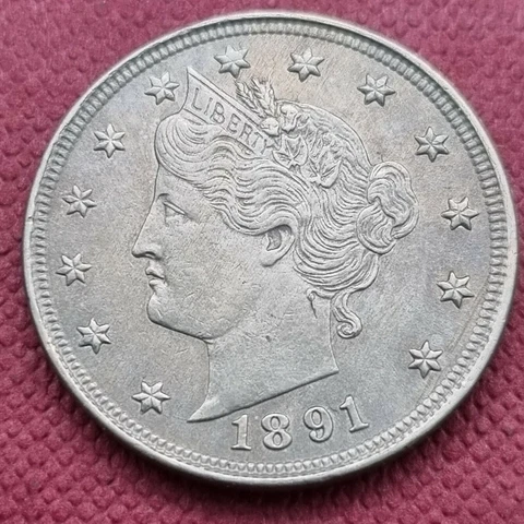 1891 Liberty Head Nickel 5c High Grade UNC Details #42253 Cover