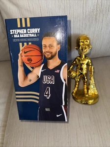 GOLD Stephen Curry Team USA Basketball 2024 GS Warriors Bobblehead SGA New - Picture 1 of 5