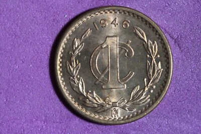1946 - Moneda antigua de bronce mexicana de un centavo de México de un centavo!! #N05273 Foto 1 de 2