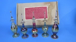 Set of 5 Elegant Egyptian Glass Perfume Bottles hand-painted glass with 24K go - Picture 1 of 7