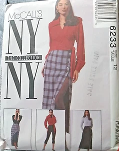 McCalls Pattern NY NY 6233 SIZE 12 Wrap Blouse, Top, Skirt, Leggings, New - Picture 1 of 2