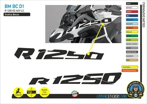 Adesivi Becco Parafango Moto BMW R 1250 gs adventure LC monocromo BM BC D1 - Picture 1 of 1