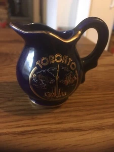 Vintage Porcelain Mini Pitcher Creamer, Souvenir of Toronto Canada 2-1/2" T - Picture 1 of 5