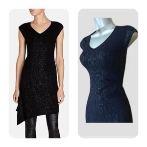 NEW Karen Millen UK 10 EU 38 US 6 DRESS SMART KNIT DARK Navy Snake Print - Picture 1 of 9