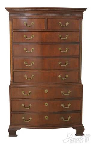 L55191EC: BAKER Large Chippendale Mahogany High Chest Cover