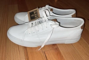 NUEVO CON ETIQUETAS Para Mujer The Frye Company Gia Cuero Blanco Parte Superior Baja Con Cordones Zapatilla Talla 8.5 - Imagen 1 de 9