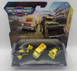 Micro Machines Series 1 Construction # 03 Backhoe Dump Truck Bulldozer Vehicles - Picture 1 of 7