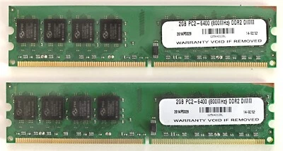 4 GB Ttl - 2X 2 GB DDR2 PC6400 PC2-6400 800 MHz PC de escritorio RAM Memoria DIMM 240 pines Foto 1 de 3