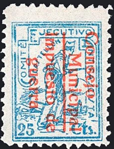 Castellón - Guerra Civil - Em. Local Republicana - Allepuz ** 14 - Sobrecargado - Bild 1 von 1