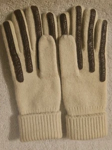 Vintage Aris Isotoner Handschuhe warm Strick Einheitsgröße Damen cremeweiß - Bild 1 von 5