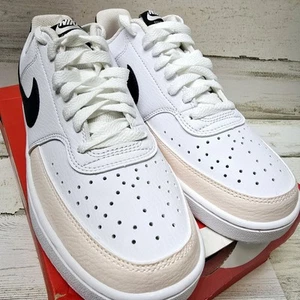 Nike Para Mujer 8.5 Court Vision Parte Superior Baja Informal Entrenamiento Zapatos Tenis Blanco Rosa - Imagen 1 de 8