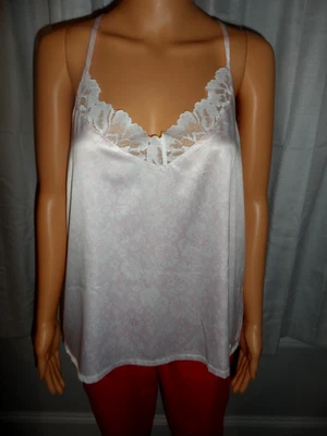 Hermosa camisola BCBGMaxazria talla L rosa blanco encaje floral mujer nueva con etiquetas Foto 1 de 4