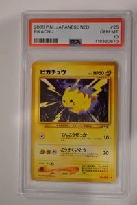 PSA 10 Pikachu 2000  Pokemon Card Japanese Neo #25 GEM MINT - Picture 1 of 2