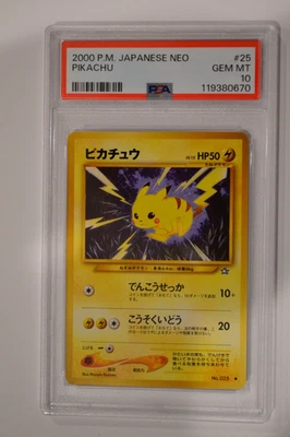 PSA 10 Pikachu 2000  Pokemon Card Japanese Neo #25 GEM MINT - Image 1 of 2